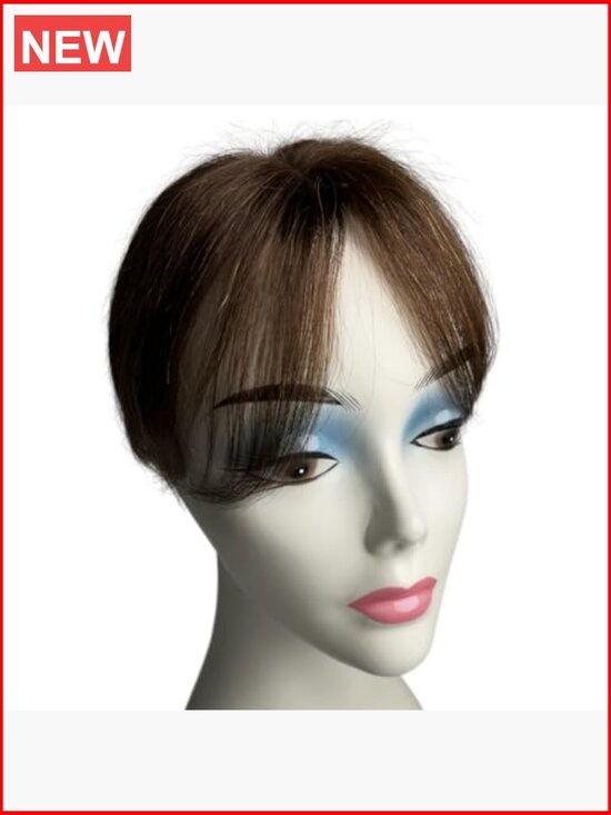 Clip In Human Hair Bangs Topper for Thinning Hair 6inch Straight Hairpieces main image 5